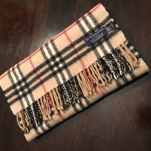 Burberry 100% Cashmere Plaid Scarf